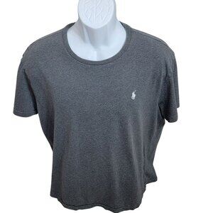 Polo Ralph Lauren Tee-Shirt, Men XL, Gray Pebble, White Polo, Short Sleeve, EUC